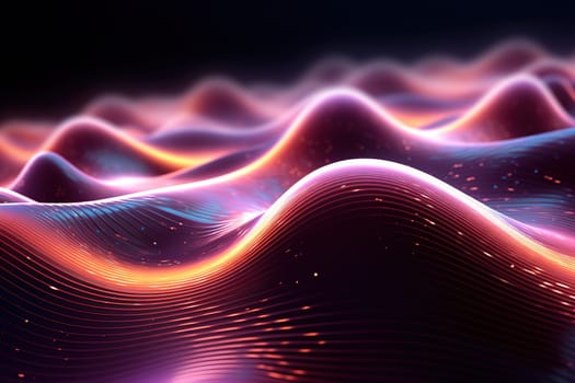 Abstract background, wave lines dynamic flowing light, data digital abstract technology, generative ai