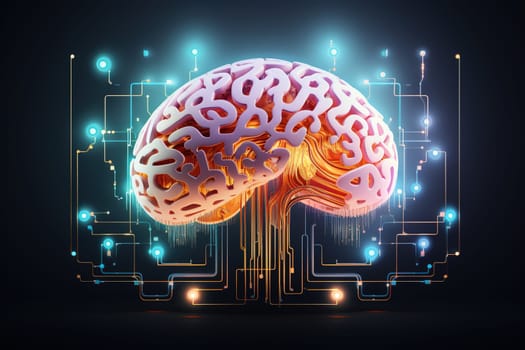 Artificial Intelligence brain, digital abstract technology futuristic, generative ai