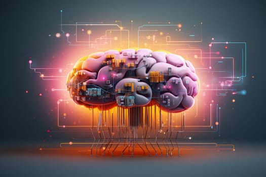 Artificial Intelligence brain, digital abstract technology futuristic, generative ai