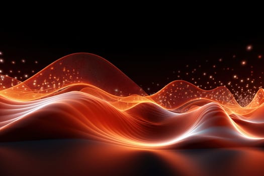 Abstract background, wave lines dynamic flowing light, data digital abstract technology, generative ai