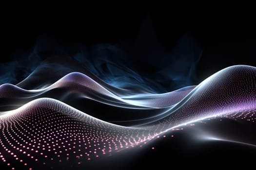 Abstract background, wave lines dynamic flowing light, data digital abstract technology, generative ai