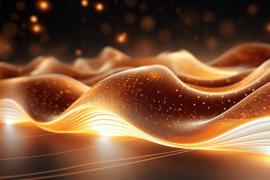 Abstract background, wave lines dynamic flowing light, data digital abstract technology, generative ai