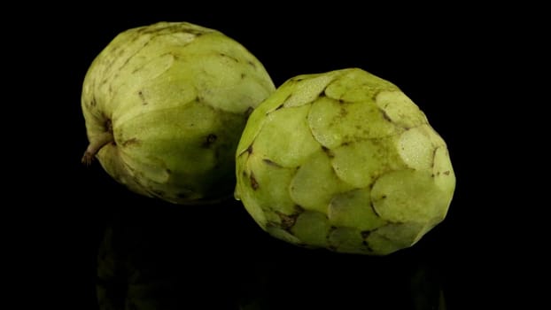 Fresh Custard Apple isolated on black background