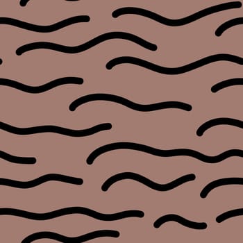 Seamless Wave Pattern. Hand Drawn Water Sea Modern Background. Wavy Beach Brush Stroke. Curly Paint Lines. Marine Digital Paper.