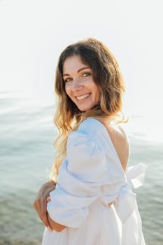 portrait of woman by the sea walk vacation beach summer