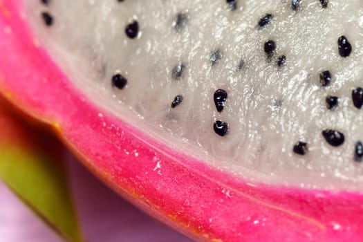 Dragon fruit tropical healthy fruit concept, dragon fruit slice and cut half. Macro