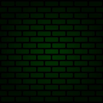 Green brick wall texture, background illustration