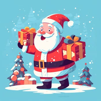 man present december gift merry cartoon costume smile greeting illustration santa claus new year winter red christmas person holiday beard. Generative AI.