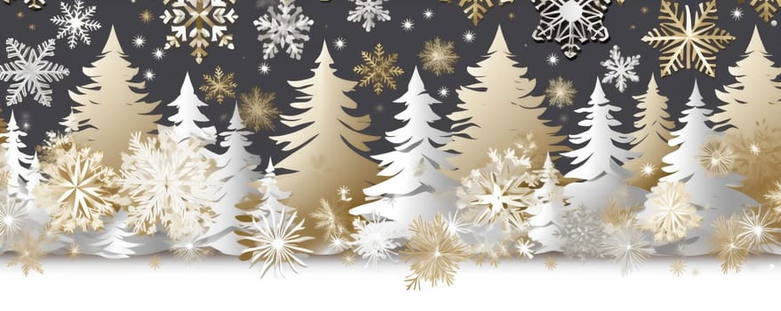 year silver magic decoration snow sparkle glow snowflake new bright winter holiday gold ornament white bokeh tree christmas happy background abstract. Generative AI.