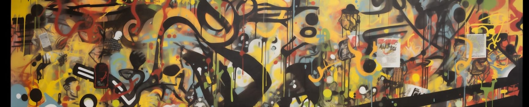 aerosol modern paint pop painting ink banner spray artist graffiti wall style yellow alphabet vandalism backdrop texture urban background colourful art. Generative AI.