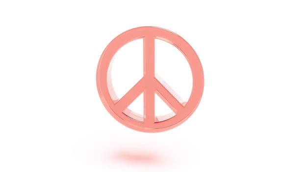 Sign peace change the colors intro 3d render