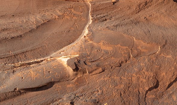 Petroglyph Art in Utah Bluff