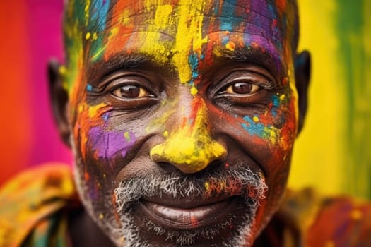 Black history month. colorful portrait of african man on vivid background, AI Generated