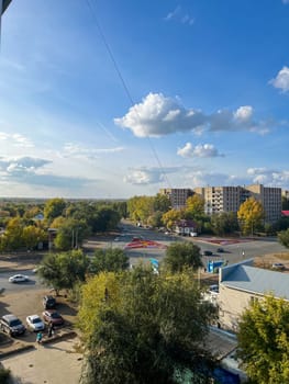 View from the window of the eighth floor on a summer day.