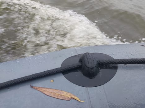 Boat trip on a the autumn river