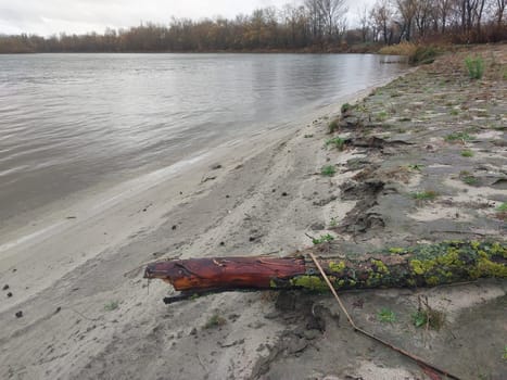 Cold panorama of a the autumn river