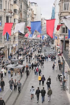 turkey istambul 19 june 2023. Crowded Istiklal street in Taksim, Istanbul