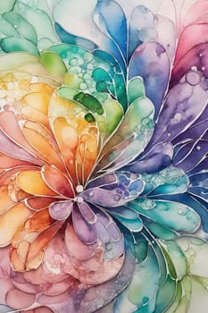 Abstract watercolor background in rainbow colors.