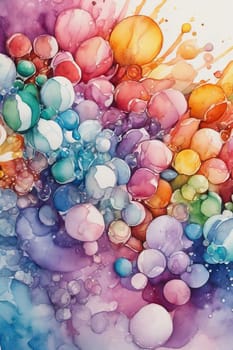 Abstract watercolor background in rainbow colors.