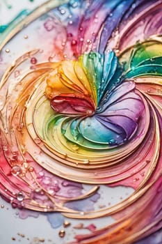 Abstract watercolor background in rainbow colors.