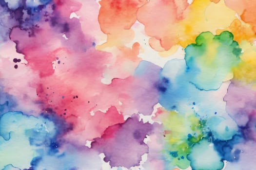 Abstract watercolor background in rainbow colors.