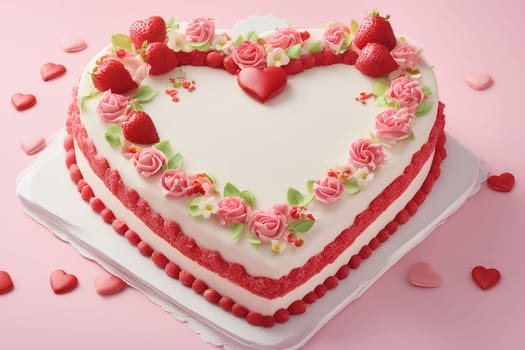 Heart-shaped mousse cake for Valentine's Day