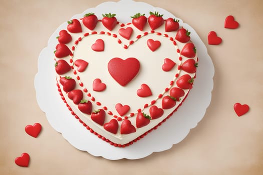 Heart-shaped mousse cake for Valentine's Day