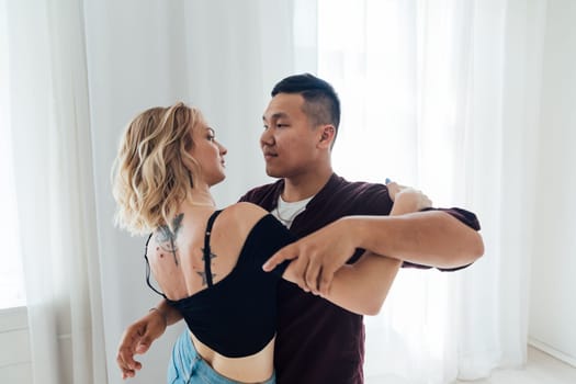 a dancers man and woman bachata kizomba latina hall dance studio