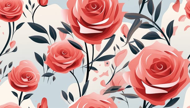 Pastel colored rose pattern background. Seamless pattern floral beautiful pink pastel Rose flowers vintage abstract background.pink illustration hand drawing dry watercolor.for fabric textile design or Product packaging Valentine