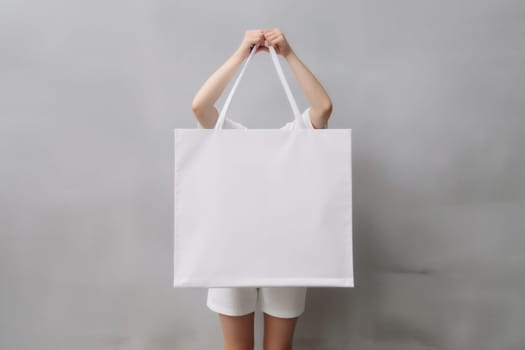 white woman layout purchase business empty fashion shopping bag bag sale advertising buy shopping template ecology shopper marketing isolated retail shop market. Generative AI.