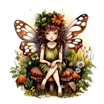 Watercolor Magical Fairies. Fantasy Clipart.  Sublimation Watercolour