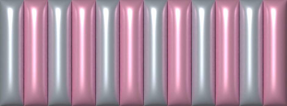 Pink and gray stripes alternating stripes, 3D rendering illustration