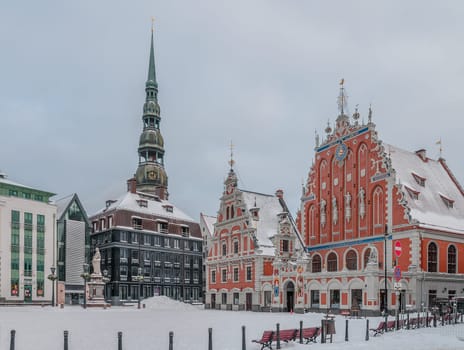 Town Hall Square in Old Riga in Latvia