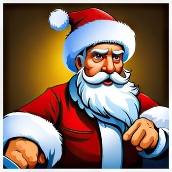 Merry Christmas and happy new year cartoon illustration of santa claus