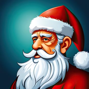 Merry Christmas and happy new year cartoon illustration of santa claus