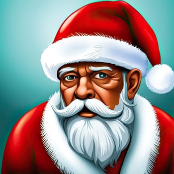 Merry Christmas and happy new year greeting card with cute Santa Claus, Holiday cartoon character in winter season