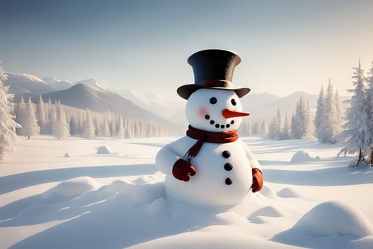 Christmas New Year festive beautiful winter snowman, background