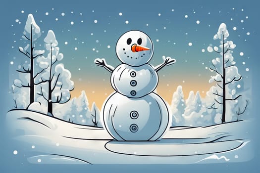 Christmas New Year festive beautiful winter snowman, background