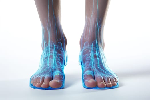 X-ray of a person's foots. The latest technologies in medicine, x-ray examination of bones and joints.