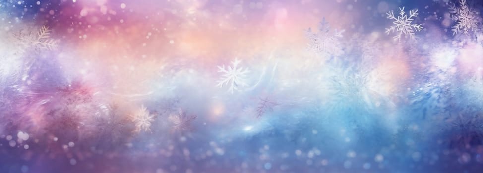 beautiful white design shine texture decoration blue bright purple snowflakes abstract bokeh wallpaper pastel background colourful new year blur light gold christmas. Generative AI.