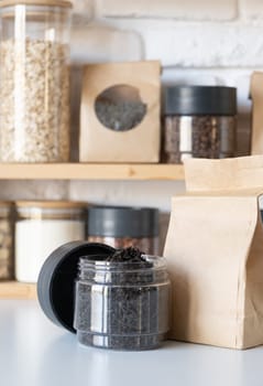 Reusing Glass Jars To Store Dried Food Living Sustainable Lifestyle At Home, copy space