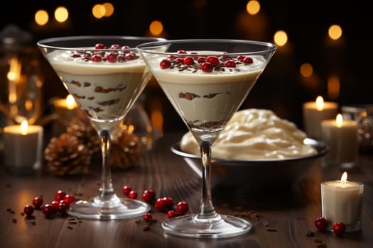 Velvet Eggnog Delight Cinnamon Dessert Martini Infused with Nutmeg for Holiday Toast