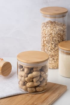 Reusing Glass Jars To Store Dried Food Living Sustainable Lifestyle At Home, copy space
