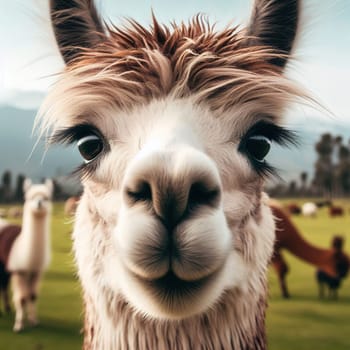 Interesting illustration with alpaca. Generative AI. High quality illustration