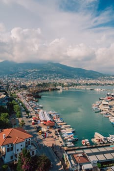 Alanya city, Turkey, view from red tower (kizil kule)