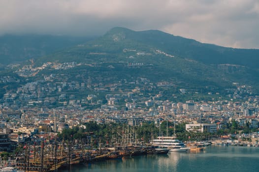 Alanya city, Turkey, view from red tower (kizil kule)