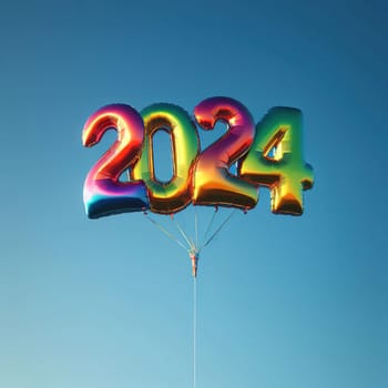 Interesting illustration on the theme of the new year 2024. Generative AI. High quality illustration