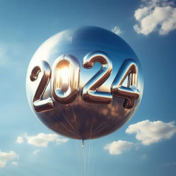 Interesting illustration on the theme of the new year 2024. Generative AI. High quality illustration