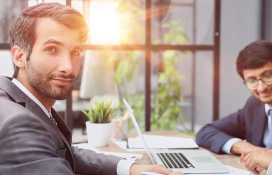 Profession businessmen office workers working in team