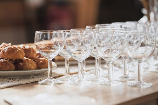 Glasses of champagne and bubbles on a wedding